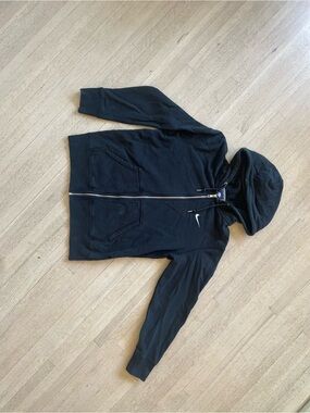Nike Black Full-Zip Hooded Sweatshirt with Swoosh